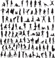 Set womens silhouettes vector image