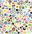 Pixel icons seamless background vector image