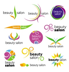 Collection of logos beauty salons vector image