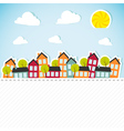 Paper banner with small town vector image