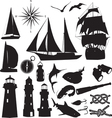 Marine silhouettes vector image