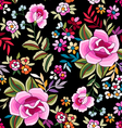 Colorful Flamenco print with roses vector image