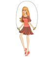 Girl jumping a rope vector image
