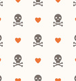 Seamless pattern with skulls and hearts Seamless pattern with skulls and hearts vector image