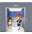 A woman and a child at the elevator vector image