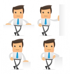 Set of funny cartoon manager vector image
