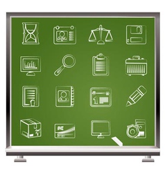 Chalk business icons vector image