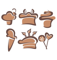 Cakes and sweets vector image