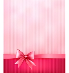 Elegant holiday background with gift pink bow and vector image
