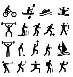 Sports and training icons vector image