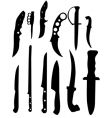 Knifes silhouettes vector image