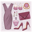 Fashion set with a dress vector image