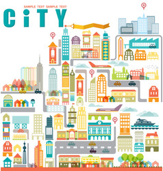 City map with building vector image