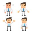 Set of funny cartoon manager vector image