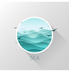 Sea icon Waves and seagulls Sea icon Waves and seagulls vector image