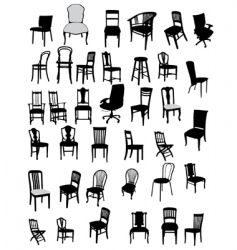 Set of antique furniture vector image