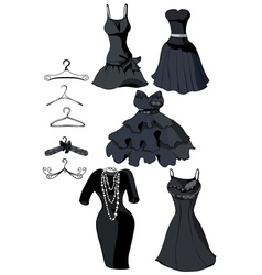 Little black dresses vector image