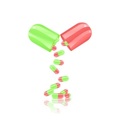 Open pill capsule vector image