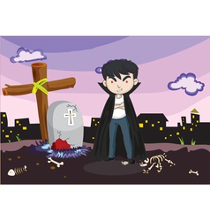 A vampire at the cemetery vector image