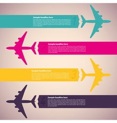 Background with colorful airplanes vector image