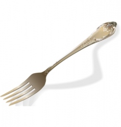 Silver fork vector image