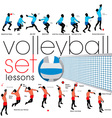 Volleyball lessons set vector image