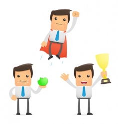 Set of funny cartoon manager vector image