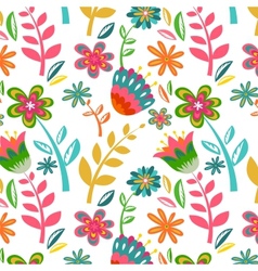 Seamless flower pattern background vector image