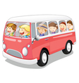 Bus and kids vector image
