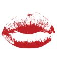 Red kiss lips vector image