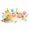 Cartoon ethnic kids vector image