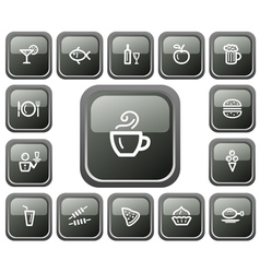 Food and drink buttons vector image