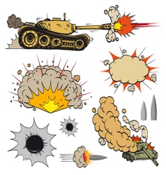 Set of tanks vector image