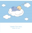 Baby sleeping on the moon vector image