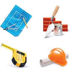 Building renovating icon set vector image