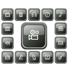 Multimedia buttons vector image