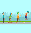 Group of skateboarders Group of skateboarders vector image