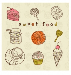 Tasty cakes set vector image