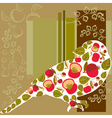 Bird and fruits background vector image