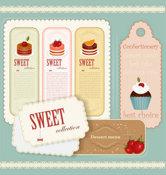 Vintage dessert menu vector image