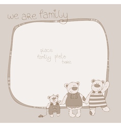 Bear family photo frame vector image
