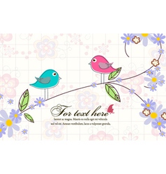 Birds with floral vector image