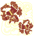 Set of mayan warriors vector image