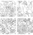 Set of monochrome seamless wallpaper vector image
