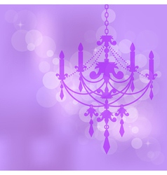 Purple background with chandelier vector image