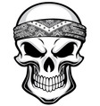 Skull wearing bandana vector image