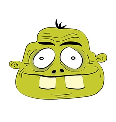 Cute dumb monster head vector image