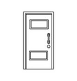 Wooden door entrance closed outline vector image