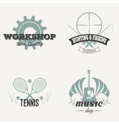 Set of retro labels vintage design vector image