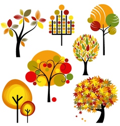 Abstract autumn trees vector image